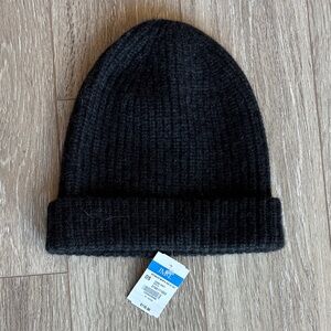 J. Crew Charcoal Ribbed Beanie cashmere